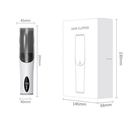 Electric Waterproof Hairdresser Children Low Noise Rechargeable Push Clipper, Suction Upgrade Version White