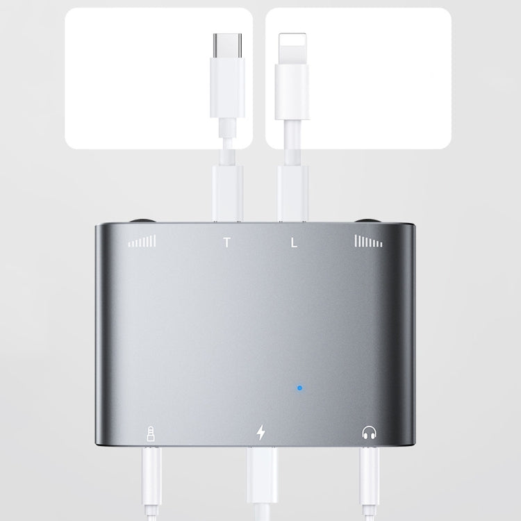 2 In 1 8 Pin+Type-C/USB-C Stereo Dual Channel Sound Card Live Converter