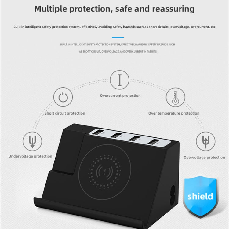 PD 20W +QC 3.0 Wireless Charging+6 Ports Multi-function Charger