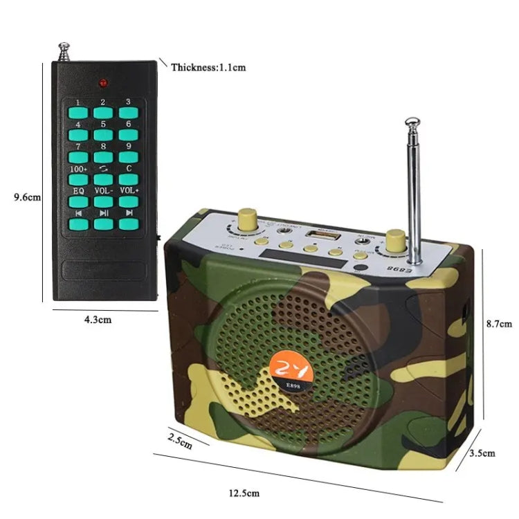 25W  Bluetooth Voice Amplifier Bird Hunting Speaker Supports USB/TF/FM 1000m Remote Control