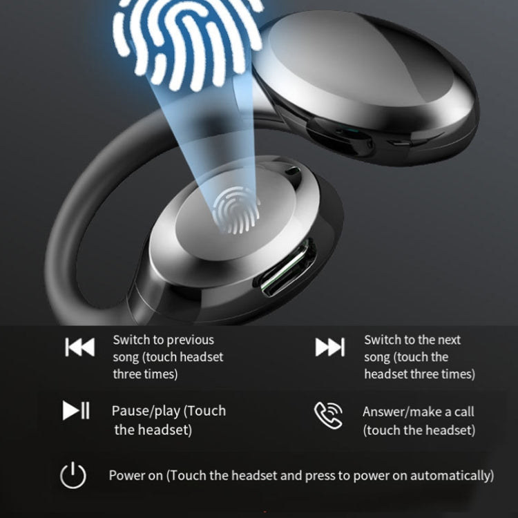 Ear-hook Wireless Earphones OWS Waterproof Touch Control Sports Earbuds