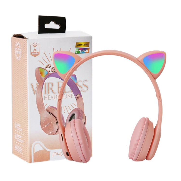 P47M LED Light-emitting Cat Ears Gaming Bluetooth Wireless Headset