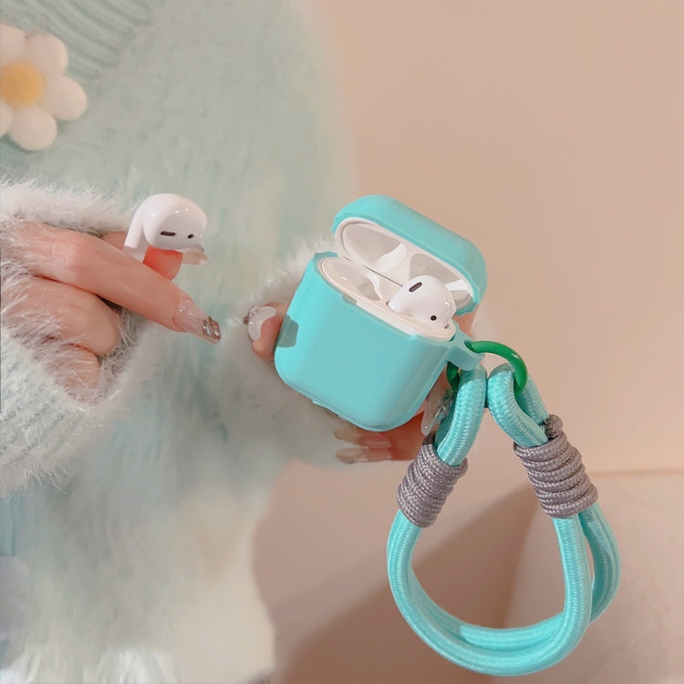 Dopamine Contrast Color Silicone Earphone Cover With Hand Strap