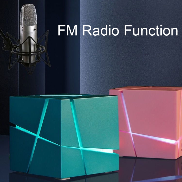 Qone Cube AI Smart Voice-Controlled Bluetooth Speaker RGB Light Mini Wireless Audio