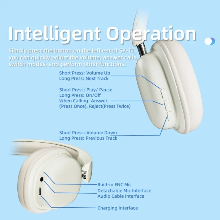 SOYTO SY-T1 Wireless Headset Bluetooth Gaming Headset With Plug Play Microphone