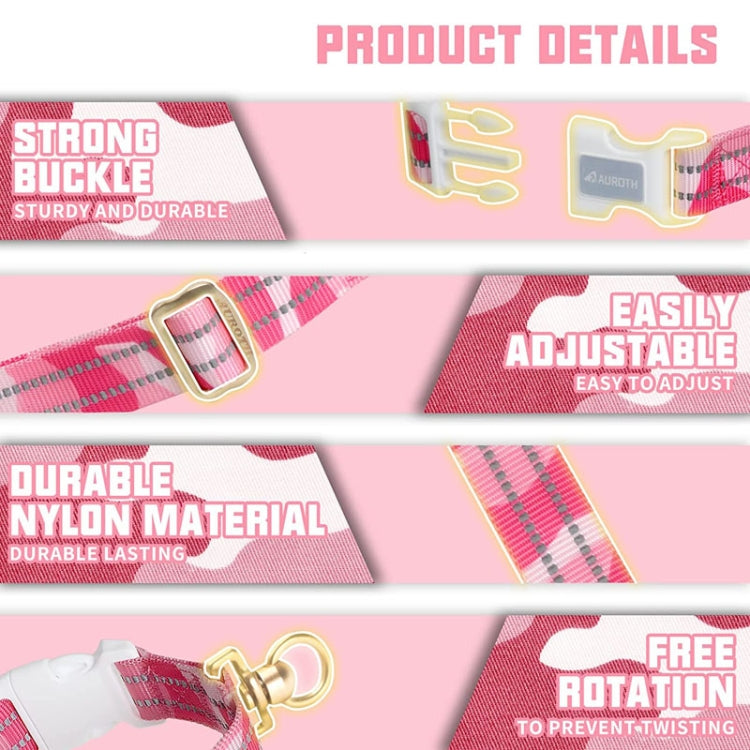 For AirTag Tracker Silicone Sleeve Medium Dog Collar Nylon Reflective Anti-Tangle Pet Collar