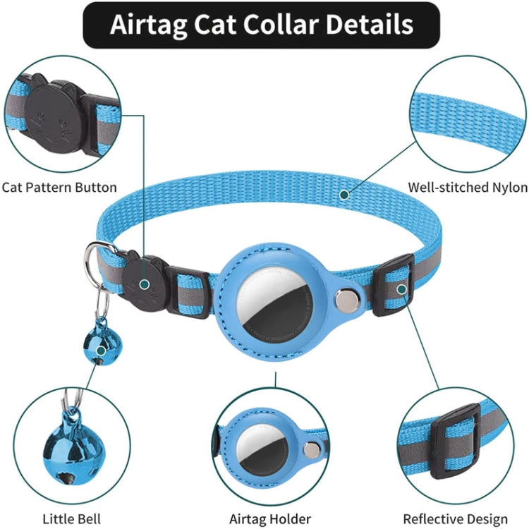 For AirTag Pet Anti-Lost Locator Collar Protector Cats Reflective Bell Neckties