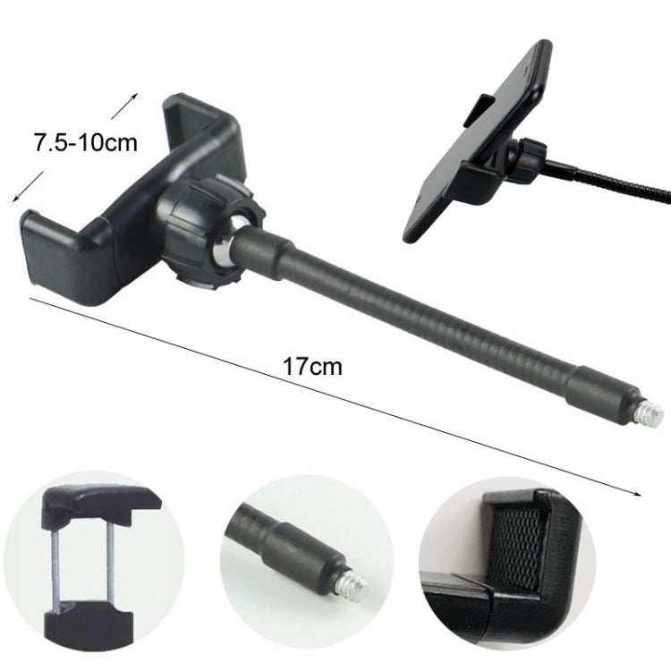 Live Beauty Ring Light Phone Clip 360 Rotating Heads Hose Clamp Stand