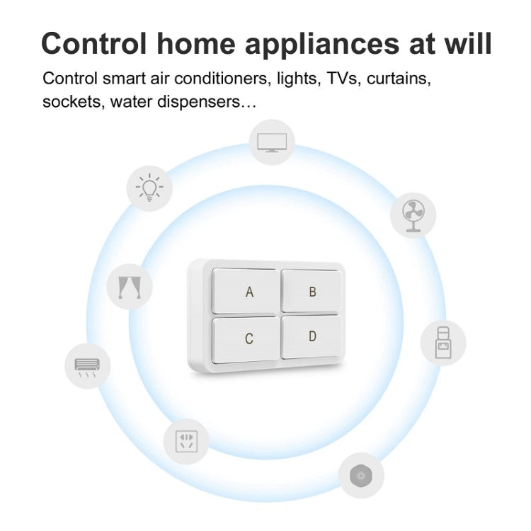 Zigbee Tuya 4-key Situational Remote Control Smart Switch