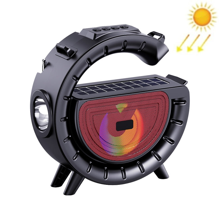 DV-800 G-shaped Colorful Atmosphere Light Flashlight Solar Wireless Bluetooth Speaker