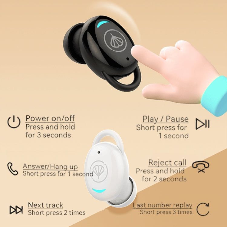 YX12 Single Ear Invisible Bluetooth Earphone Mini Sleep Stereo Wireless Earphones