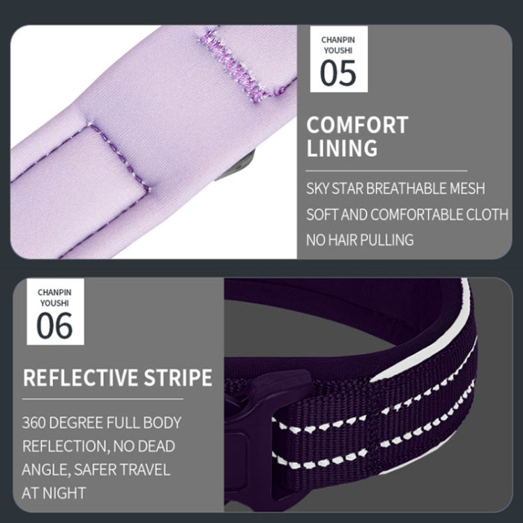 For AirTag Tracker Dog Collar Neoprene Lining Reflective Pet Collar