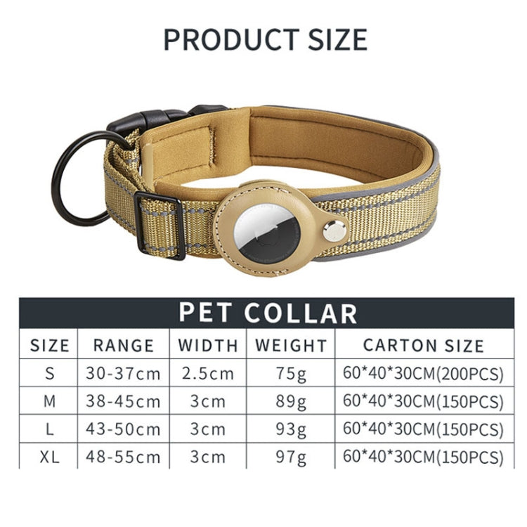 For AirTag Tracker Dog Collar Neoprene Lining Reflective Pet Collar
