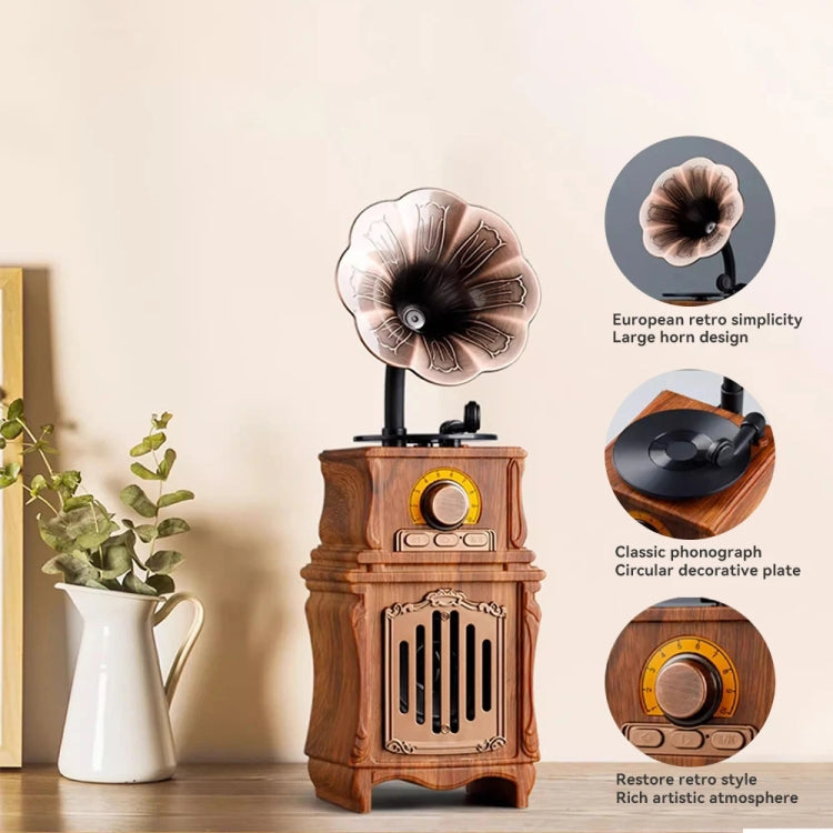 AS31 Retro Bluetooth 5.3 Speaker Radio Classic Gramophone Design Room Vintage Decor