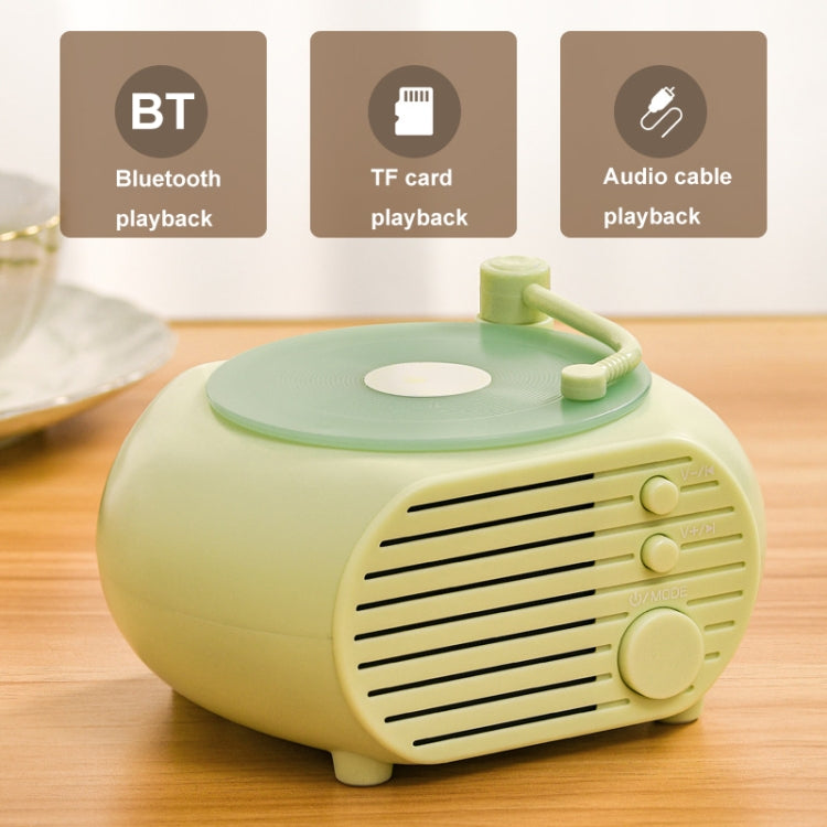 Retro Mini Record Player Wireless Bluetooth Speaker Multifunctional Card Desktop Speaker