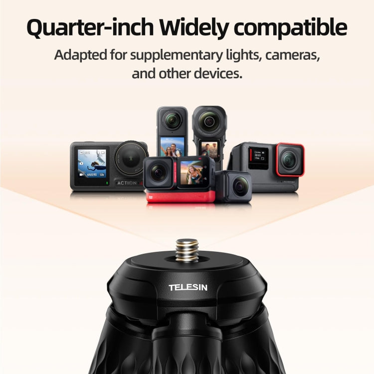 TELESIN P3-FM-02 Flexible Magnetic Suction Mobile Phone Tripod Magsafe Octopus Desktop Fixed Bracket