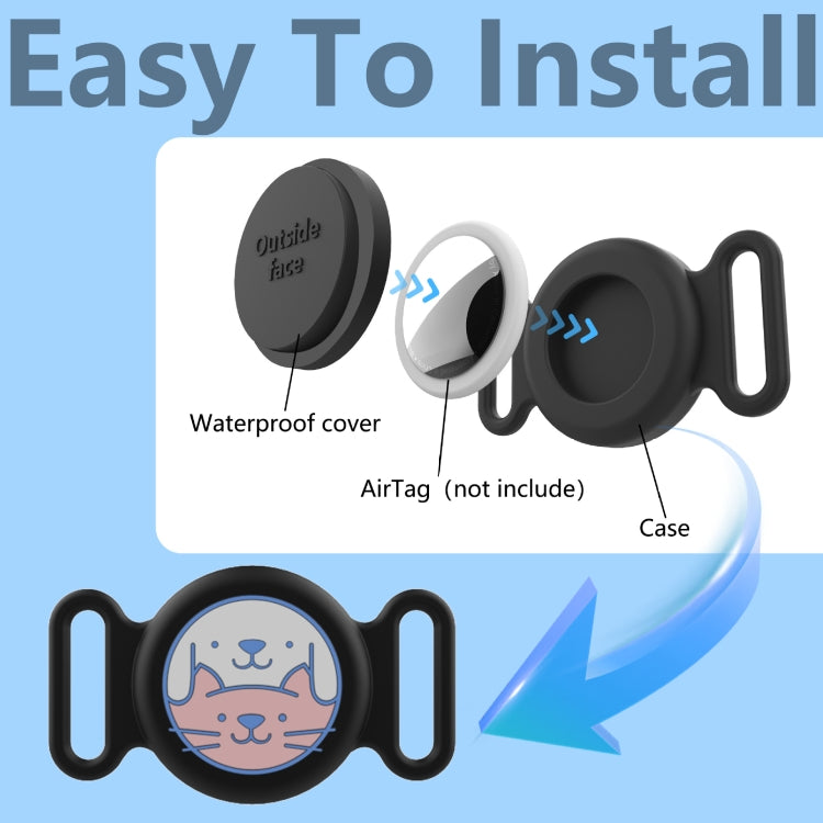 For AirTag Pet Collar Locator Silicone Life Waterproof Protective Case