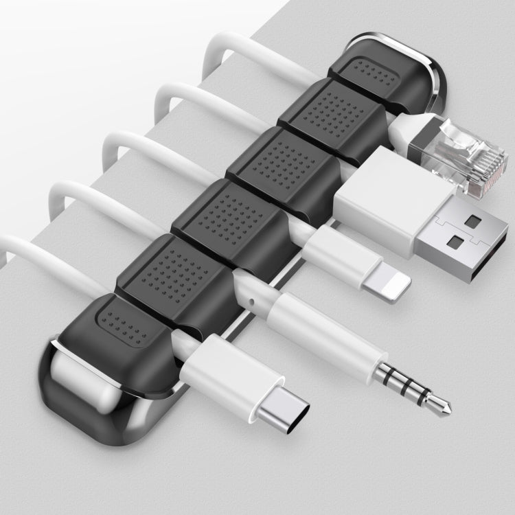 AhaStyle PT125 Aluminum Alloy + Silicone 5 Holes Position Cable Holder Desktop Data Cable Clip