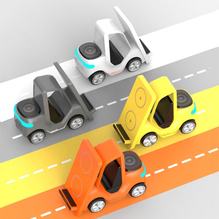 T20S 3-In-1 15W Small Forklift-Shaped Desktop Wireless Charger With LED Atmosphere Light