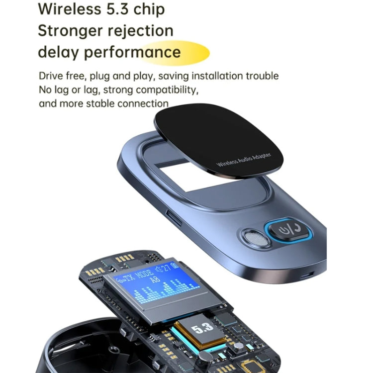 Bluetooth 5.3 Audio Adapter Receiver Transmitter MP3 Player Supports Wired Headset / TF Card