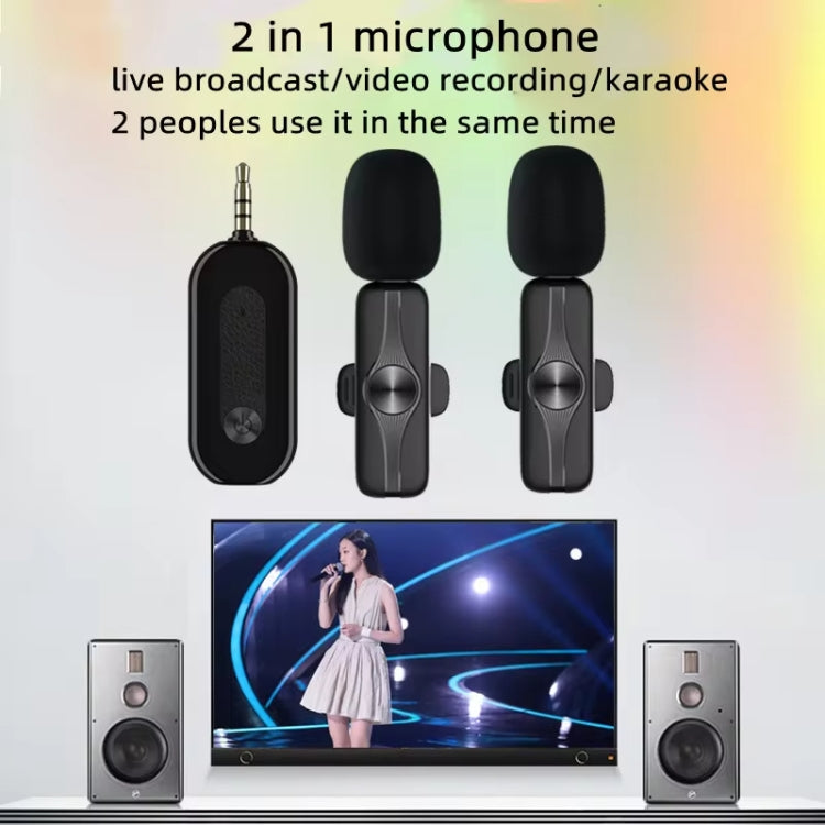 3.5mm Receiver Wireless Lavalier Microphone 9-inch Fill Light Tripod Set for Live Photography