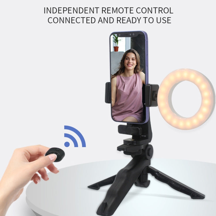 3.5mm Receiver Wireless Lavalier Microphone 9-inch Fill Light Tripod Set for Live Photography