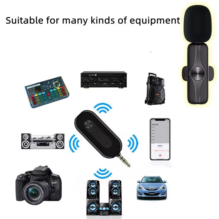 3.5mm Receiver Wireless Lavalier Microphone 9-inch Fill Light Tripod Set for Live Photography