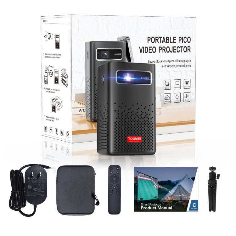 TOUMEI C900 Outdoor Portable Built-In Battery 4K HD Home Music Projector