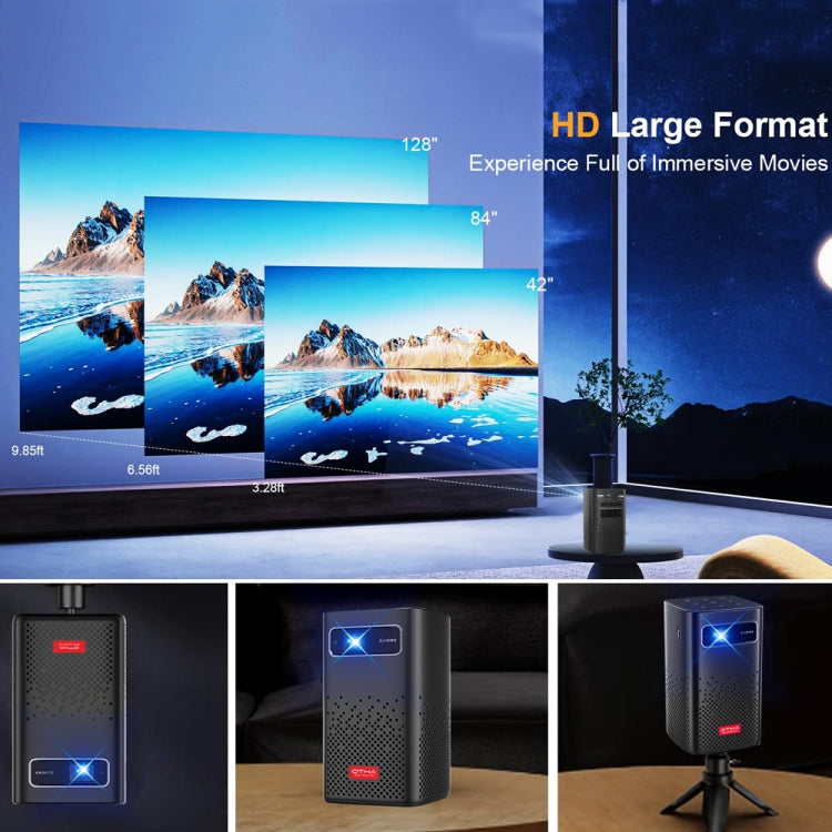 TOUMEI C900 Outdoor Portable Built-In Battery 4K HD Home Music Projector