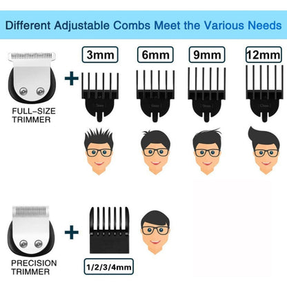 6 in 1 Men Waterproof Electric Hair Trimmer Kit Nose Trimmer, Mustache Trimmer Body Shaver, 8688, 8788, 8988