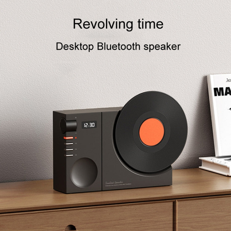 Retro Clock Bluetooth Speaker Rotating Film Wireless Subwoofer Hifi Sound Audio