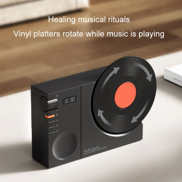 Retro Clock Bluetooth Speaker Rotating Film Wireless Subwoofer Hifi Sound Audio