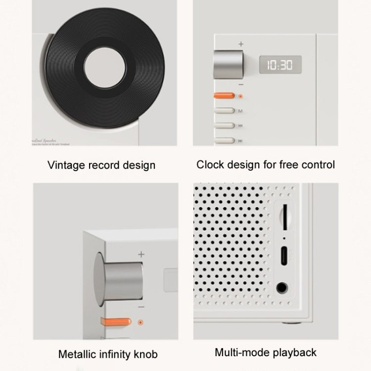 Retro Clock Bluetooth Speaker Rotating Film Wireless Subwoofer Hifi Sound Audio