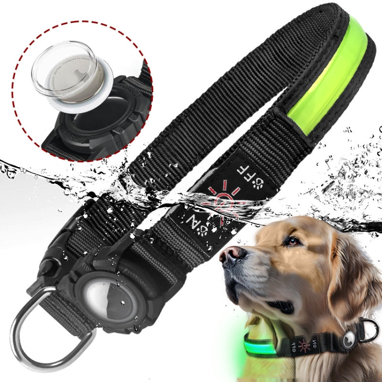 For AirTag Dog Collar LED Waterproof Quick Release Collar