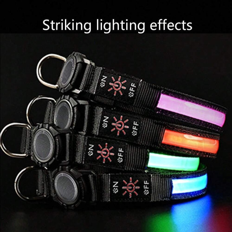 For AirTag Dog Collar LED Waterproof Quick Release Collar