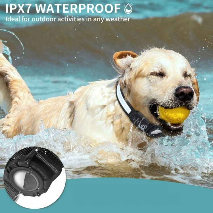 For AirTag Dog Collar LED Waterproof Quick Release Collar