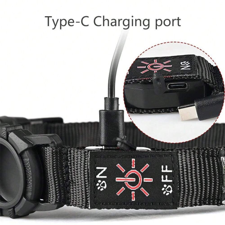 For AirTag Dog Collar LED Waterproof Quick Release Collar