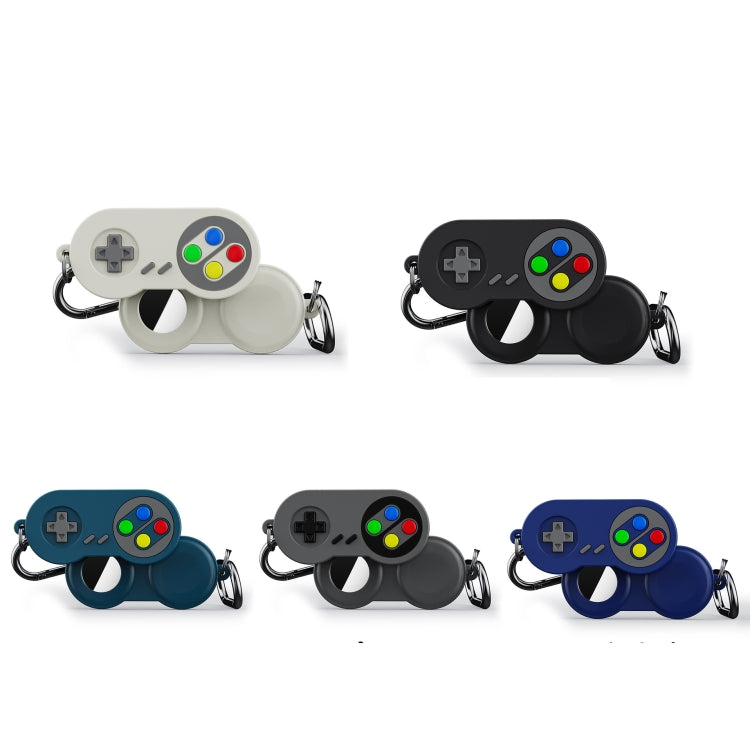 For AirTag Tracker Retro Game Console Shape Silicone Case with Carabiner