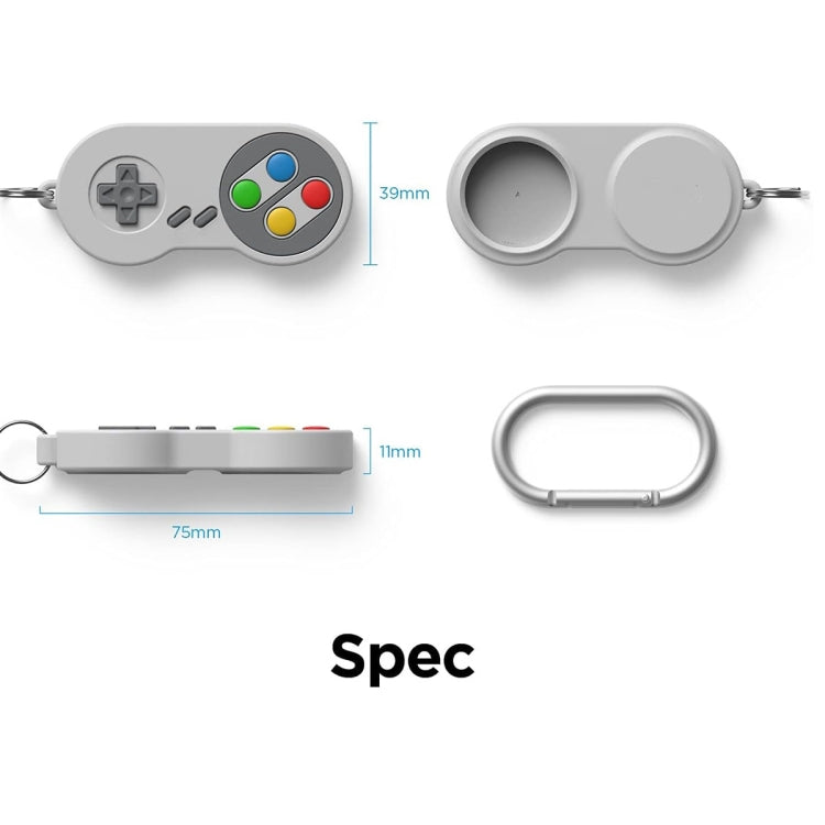 For AirTag Tracker Retro Game Console Shape Silicone Case with Carabiner