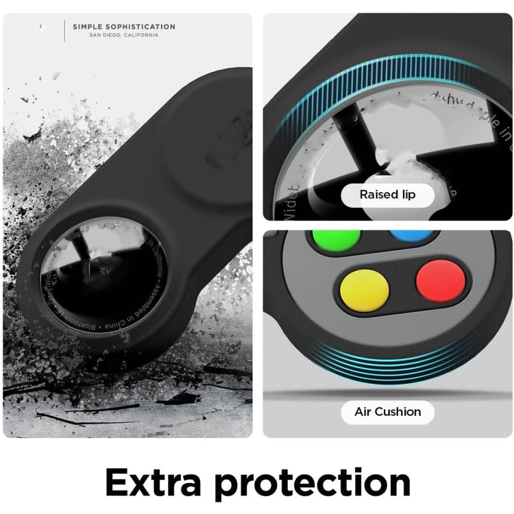 For AirTag Tracker Retro Game Console Shape Silicone Case with Carabiner