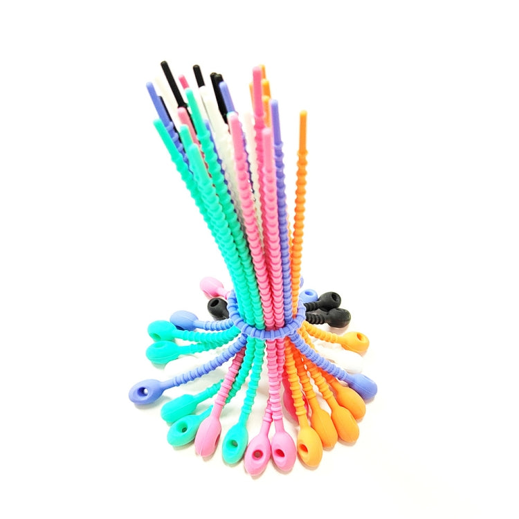 100pcs /Pack Silicone Ties Multi-Use Food Bag Clip Data Cable Winder Organizer