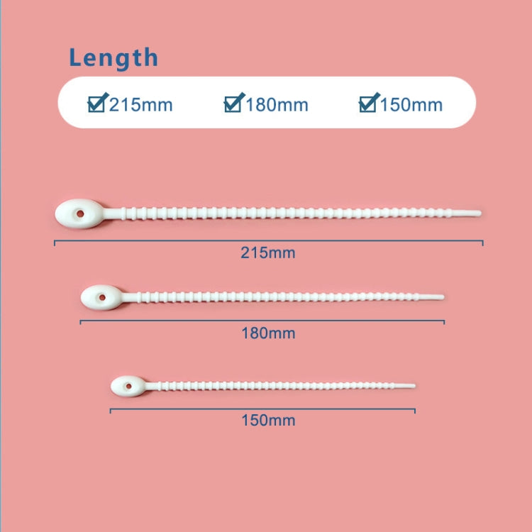 100pcs /Pack Silicone Ties Multi-Use Food Bag Clip Data Cable Winder Organizer