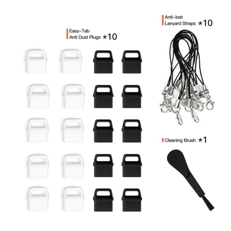 USB-C Charging Port Phone Dust Plug Lanyard Cleaning Brush Set