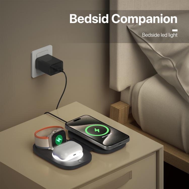 T5 3 In 1 Folding Magnetic Wireless Charger For Apple Watch / iPhone / AirPods