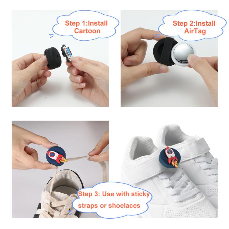5pcs /Pack For Airtag Children Shoelace Fixed Locator Silicone Protective Cover