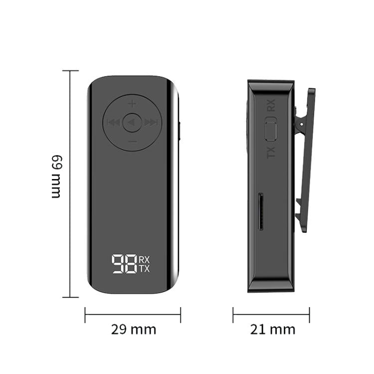 MX-M06 Clip-on Bluetooth 5.3 Audio Receiver and Transmitter Computer Audio Car Adapter