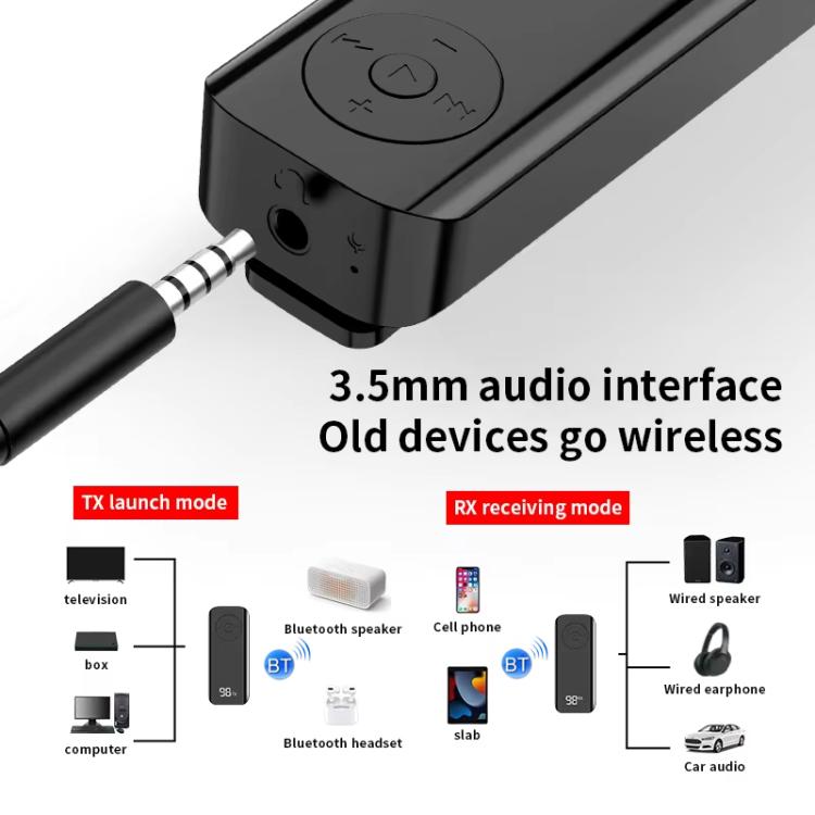 MX-M06 Clip-on Bluetooth 5.3 Audio Receiver and Transmitter Computer Audio Car Adapter