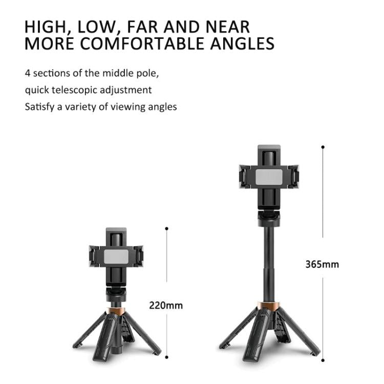 Pocket Mini Selfie Stick 3 In 1 Extendable Grip Phone Tripod With Bluetooth Remote Control