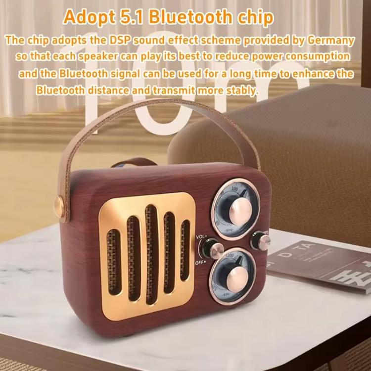 Retro Multifunctional Radio Bluetooth Speaker Handhled Audio Decoration Ornament