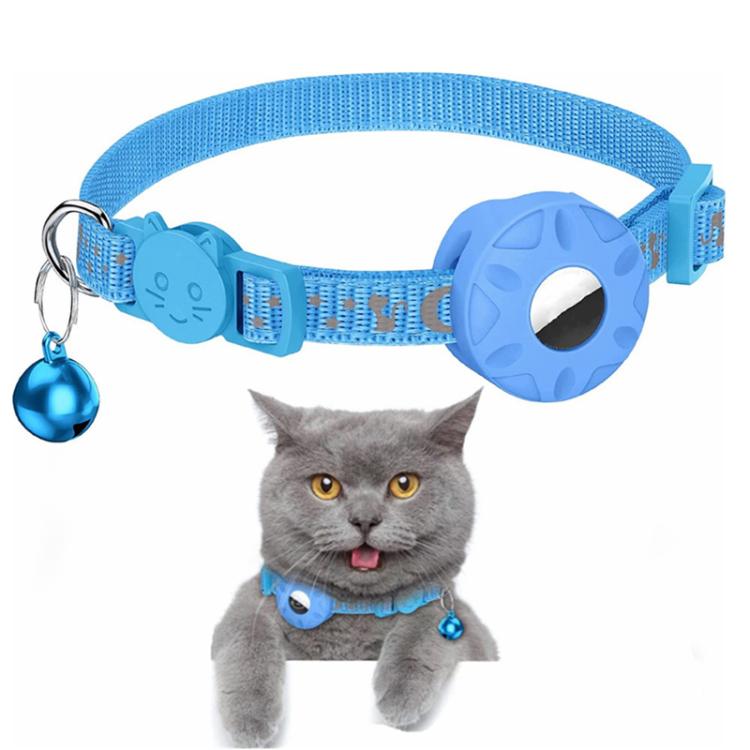 For AirTag Tracker Silicone Case Reflective Stars And Moon Cats Dogs Pet Collar With Bell